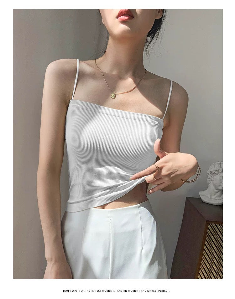 G-WHITE.The Elegant Satin Camisole
