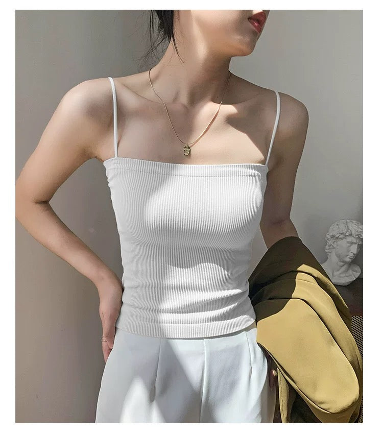 G-WHITE.The Elegant Satin Camisole